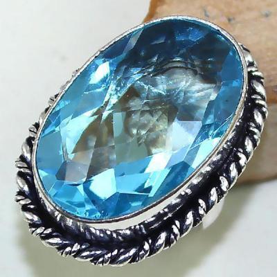 Tpz 439a bague t55 chevaliere medievale topaze bleue suisse bijoux argent 925 vente achat 1