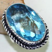 Tpz 439b bague t55 chevaliere medievale topaze bleue suisse bijoux argent 925 vente achat 1