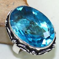 Tpz 440b bague t56 chevaliere medievale topaze bleue suisse bijoux argent 925 vente achat