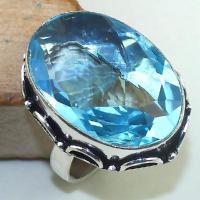 Tpz 441b bague t60 chevaliere medievale topaze bleue suisse bijoux argent 925 vente achat