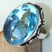 Tpz 441c bague t60 chevaliere medievale topaze bleue suisse bijoux argent 925 vente achat