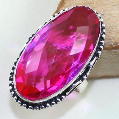 Tpz 445a bague t59 topaze rose pink gemme lithotherapie bijou argent 925 vente achat