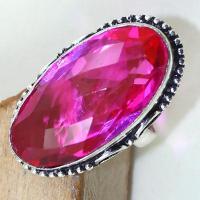 Tpz 445c bague t59 topaze rose pink gemme lithotherapie bijou argent 925 vente achat