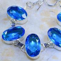 Tpz 471b bracelet topaze quartz bleue tanzanite bijou argent 925 vente achat