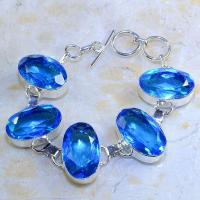 Tpz 471d bracelet topaze quartz bleue tanzanite bijou argent 925 vente achat