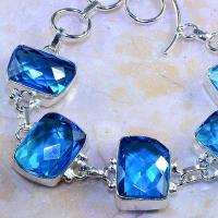 Tpz 472b bracelet topaze quartz bleue tanzanite bijou argent 925 vente achat