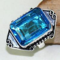 Tpz 481a bague t58 chevaliere medievale topaze bleue suisse bijoux argent 925 vente achat