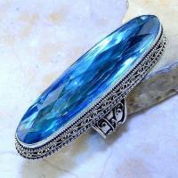 Tpz 497a bague t58 chevaliere medievale topaze bleue suisse bijoux argent 925 vente achat