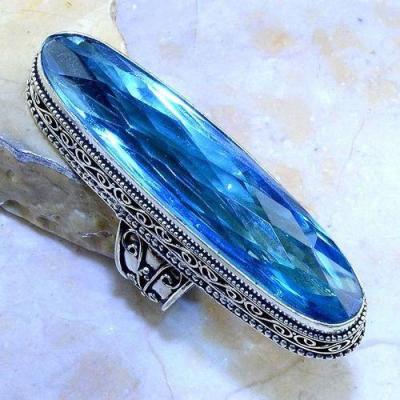 Tpz 497a bague t58 chevaliere medievale topaze bleue suisse bijoux argent 925 vente achat