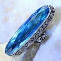 Tpz 497c bague t58 chevaliere medievale topaze bleue suisse bijoux argent 925 vente achat