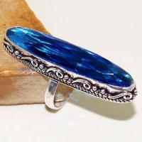 Tpz 510b bague t58 chevaliere medievale topaze bleue suisse bijoux argent 925 vente achat