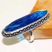 Tpz 511a bague t64 chevaliere medievale topaze bleue suisse bijoux argent 925 vente achat