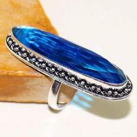 Tpz 511b bague t64 chevaliere medievale topaze bleue suisse bijoux argent 925 vente achat