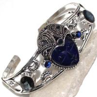 Tpz 534a bracelet torque bouddha topaze bleu gothique argent 925 bijoux achat vente