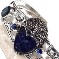 Tpz 534b bracelet torque bouddha topaze bleu gothique argent 925 bijoux achat vente
