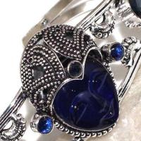 Tpz 534c bracelet torque bouddha topaze bleu gothique argent 925 bijoux achat vente
