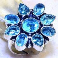 Tpz 537b bague t57 chevaliere medievale topaze bleue suisse bijoux argent 925 vente achat