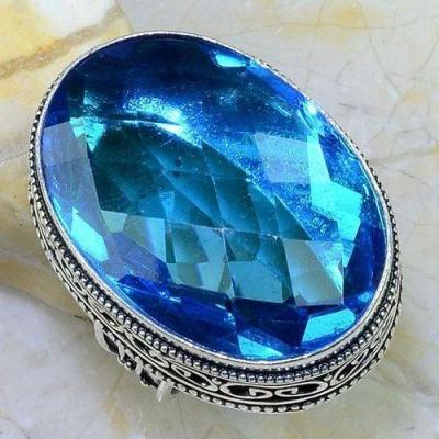 Tpz 540b bague t57 chevaliere medievale topaze bleue suisse bijoux argent 925 vente achat