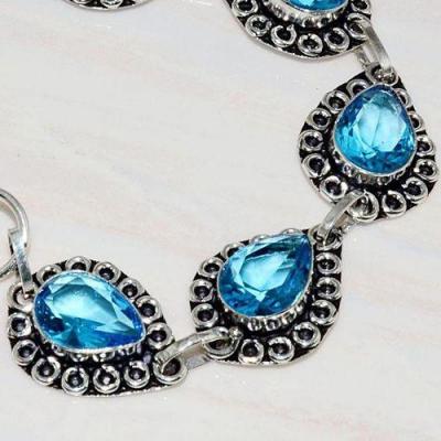 Tpz 589b bracelet topaze bleu iolite ethnique baroque bijou argent 925 vente achat
