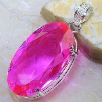 Tpz 593b pendentif pendant topaze rose 32x52mm bijoux argent 925 vente achat