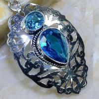 Tpz 600c pendentif pendant topaze bleue goutte poire 15x20mm bijoux argent 925 vente achat