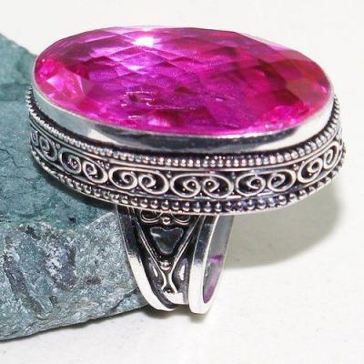 Tpz 609a bague t58 chevaliere medievale topaze rose 18x30mm bijoux argent 925 vente achat