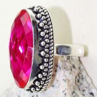 Tpz 624c bague t57 chevaliere topaze 14gr pink rose 16x26mm medievale argent 925 vente achat