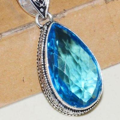 Tpz 635c pendentif pendant topaze bleue 16x28mm bijoux argent 925 vente achat