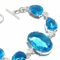 Tpz 684b bracelet 22gr topaze bleu suisse 20x30mm ethnique baroque bijou argent 925 vente achat