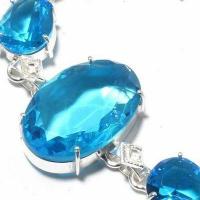 Tpz 684c bracelet 22gr topaze bleu suisse 20x30mm ethnique baroque bijou argent 925 vente achat