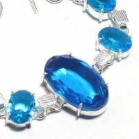 Tpz 688b bracelet 19gr topaze bleu suisse 20x30mm ethnique baroque bijou argent 925 vente achat