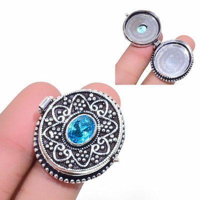 Tpz 698a bague chevaliere poison t58 14gr topaze bleu 10mm gothique argent 925 vente achat