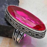 Tpz 701a bague chevaliere 18gr t59 topaze rose 15x40mm ethnique bijou argent 925 vente achat