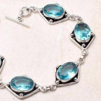 Tpz 756b bracelet 17gr topaze bleu suisse 15x10mm ethnique baroque bijou argent 925 vente achat