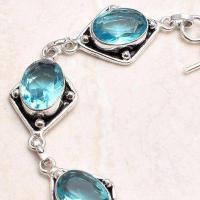 Tpz 756c bracelet 17gr topaze bleu suisse 15x10mm ethnique baroque bijou argent 925 vente achat