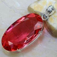 Tpz 782b pendentif pierre topaze rouge gemme lithotherapie bijou argent 925 vente achat