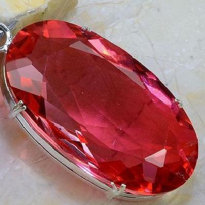Tpz 782c pendentif pierre topaze rouge gemme lithotherapie bijou argent 925 vente achat