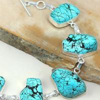 Tqa 002b bracelet turquoise bleue achat vente bijou pierre naturelle argent 925