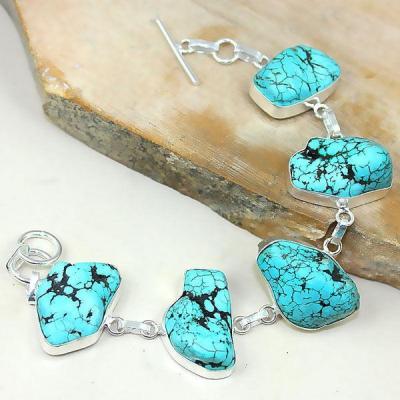 Tqa 002a bracelet turquoise bleue achat vente bijou pierre naturelle argent 925