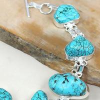 Tqa 004b bracelet turquoise bleue achat vente bijou pierre naturelle argent 925
