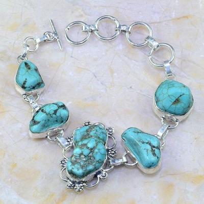 Tqa 005a bracelet turquoise bleue achat vente bijou pierre naturelle argent 925