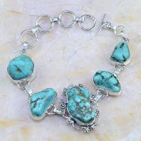 Tqa 005d bracelet turquoise bleue achat vente bijou pierre naturelle argent 925