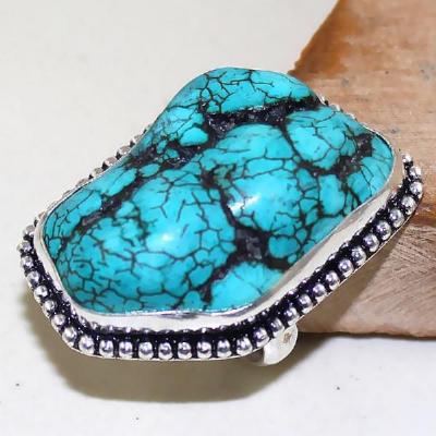 Tqa 018a bague t54 turquoise bleue ethnique tibet nepal achat vente bijou argent 925