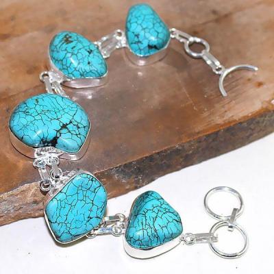 Tqa 023a bracelet turquoise bleue achat vente bijou pierre naturelle argent 925