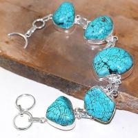 Tqa 023d bracelet turquoise bleue achat vente bijou pierre naturelle argent 925