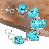 Tqa 025d bracelet turquoise bleue achat vente bijou pierre naturelle argent 925