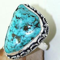 Tqa 027c bague t59 turquoise bleue ethnique tibet nepal achat vente bijou argent 925