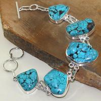 Tqa 030d bracelet turquoise bleue achat vente bijou pierre naturelle argent 926