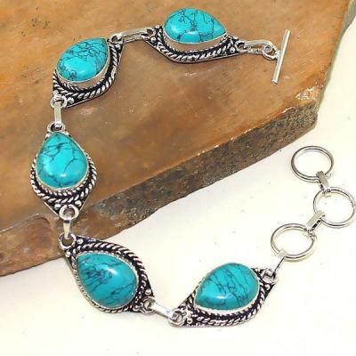 Tqa 032a bracelet turquoise bleue achat vente bijou pierre naturelle argent 925 1