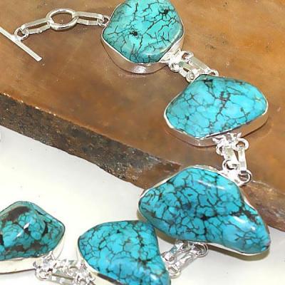 Tqa 033b bracelet turquoise bleue achat vente bijou pierre naturelle argent 925